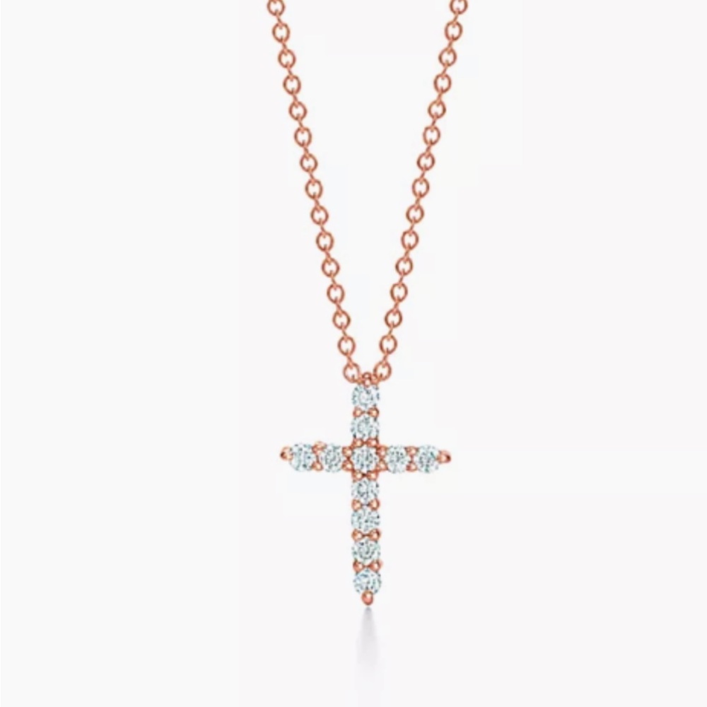Rose Gold Diamond Cross Pendant